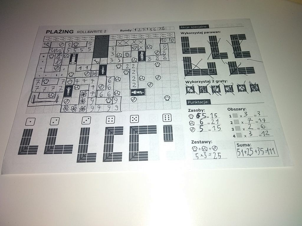 Plażing: Roll and write - GameBy.pl
