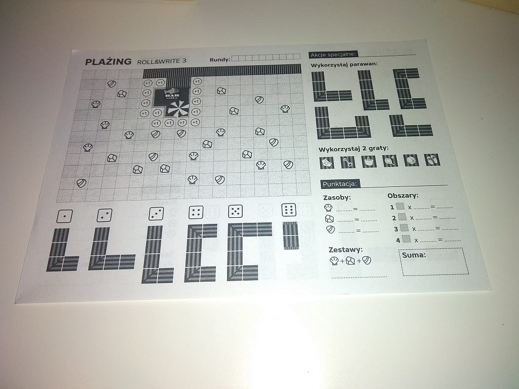 Plażing: Roll and write - GameBy.pl